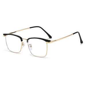 Lunettes de luxe rectangulaires anti-lumière bleue pour hommes, montures en métal TR, taille moyenne YC5109, origine Taizhou - Product Image 3