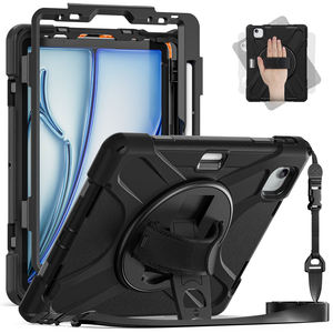 Étui robuste en <span class=keywords><strong>silicone</strong></span> pour tablette <span class=keywords><strong>iPad</strong></span> <span class=keywords><strong>Air</strong></span> 11 2024 Air6, housses et étuis pour tablette avec support rotatif à 360 degrés - Product Image 3