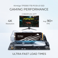 KIMTIGO TP5000 1TB SSD PCIe 4.0 X4 NVMe 1.4 M.2 2280 Disque SSD interne 4800MB/s 3D TLC pour PC de jeu et ordinateur portable en stock