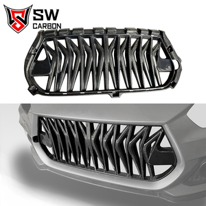 Grille avant en fibre de carbone SW Design pour <span class=keywords><strong>Suzuki</strong></span> <span class=keywords><strong>Swift</strong></span> <span class=keywords><strong>Sport</strong></span> ZC33S, fibre de carbone brillante, calandre de pare-chocs avant, grille d'admission, cadre de garniture - Product Image 1