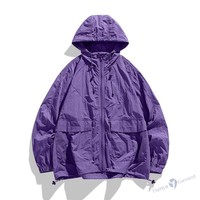 Veste coupe-vent unisexe à capuche, protection solaire UPF50+, séchage rapide, hydrofuge, écologique, pour la randonnée et le camping
