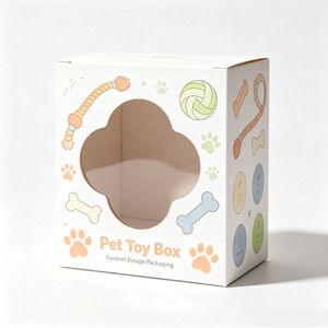 Emballage de jouets pour animaux de compagnie, boîte personnalisée avec logo, boîte en carton rigide avec fenêtre pour les jouets pour chiens et chats, impression quadricolore - Product Image 2