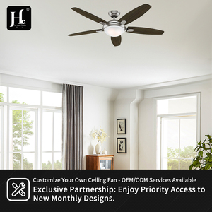 C082 52-inch ceiling <b>fan</b> with light kit, <b>remote</b> <b>control</b>, 5-blade MDF <b>fan</b> light - Product Image 5