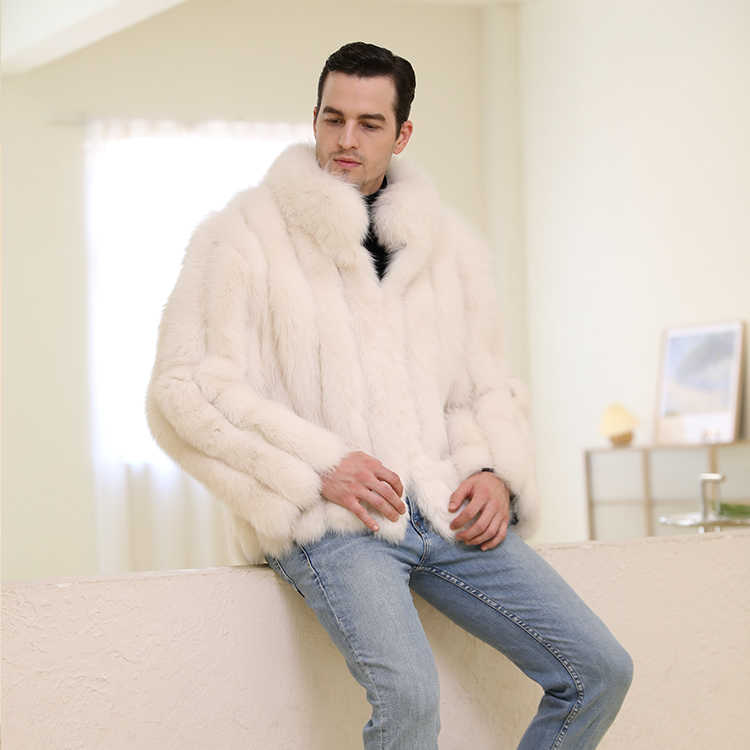 Men's Winter Fox Fur Jacket - Classic & Stylish Coats