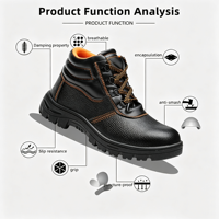 Chaussures de sécurité pour hommes en acier super résistant avec protection anti-écrasement et anti-perforation, doublure en maille, semelle en PU