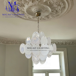 Lámpara de Araña de Cristal de Murano de Lujo, Estilo Medieval Francés, Cuadrada, con Capas Blancas en Forma de Nube, para Techos Altos, Villas y Hoteles - Product Image 2
