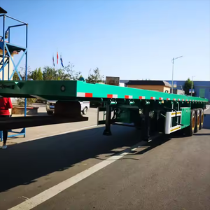 Semi-remorque à plateau bas neuf, 3 essieux, 60 tonnes, vente directe usine, remorque de transport à plateau - Product Image 2