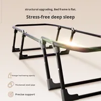 Lit pliant moderne en métal portable avec batterie intégrée pour le bureau, l'extérieur et le salon - Design multifonctionnel et gain de place