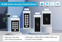 Sistema de Control de Acceso con Teclado Retroiluminado para 10,000 Usuarios, Botones Metálicos, Resistente al Agua IP66, con Lector de Tarjetas RFID