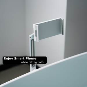 Soporte ajustable e impermeable para teléfono Ambohr con rotación de 360 grados, soporte para teléfono móvil con montaje en espejo de pared para baño y bañera. - Product Image 2