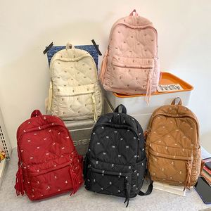 Cute Bow Girl's Junior High College Student <b>Backpack</b> Female Soft Quilting Lightweight Travel for Women - Product Image 2