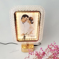 Cadre photo LED en plastique de nouvelle conception, scène, charge USB, cadre photo LED multifonction en plastique