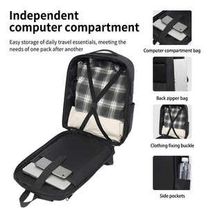 Logotipo personalizable Asequible Alta calidad Moda Gran capacidad Impermeable Mochila de negocios Bolsa de viaje informal Mochila para computadora portátil - Product Image 3