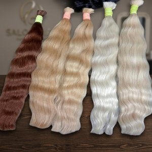 Cabello Humano Rubio Ondulado a Granel para Extensiones, Mechones de Cabello Humano Rubio Ondulado Natural para Uso en Salón - Product Image 4