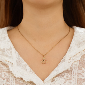 Collana Resoul placcata oro 18 carati con pendente in zirconia, impermeabile, anti-ossidazione, gioielli per donna - Product Image 2