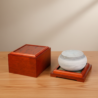 Urna para Mascotas ZHIHE, Diseño Artístico Único, Ecológica, Hecha a Mano, para Perros y Gatos, Superficie Lisa, Grano de Madera Claro y Hermoso, Madera Sólida