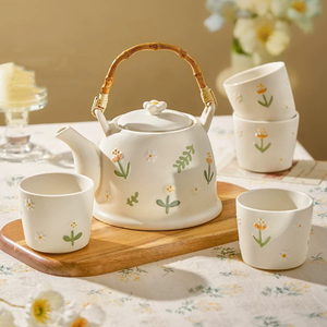 Modern Flower Ceramic Tea Pot and <b>Cups</b> <b>Set</b> Hand Painted Porcelain Tea <b>Set</b> Ideal Tea Gift <b>Set</b> - Product Image 5