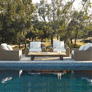 Lado de la mesa de café diseñado de 3 plazas sillón <span class=keywords><strong>reclinable</strong></span> Balcón de mimbre al aire libre conjunto de sofá muebles de jardín - Product Image 2