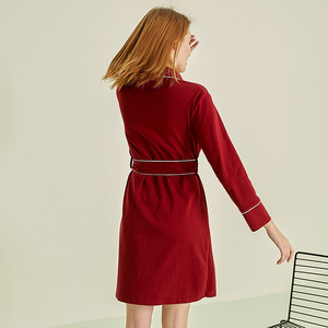 Listo para enviar Ropa <span class=keywords><strong>de</strong></span> dormir para mujer Pijamas <span class=keywords><strong>de</strong></span> algodón súper suave <span class=keywords><strong>Bata</strong></span> sólida Albornoz Hasta la rodilla-para verano Otoño Primavera - Product Image 5