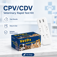 Kit de test rapide combiné antigénique CDV CPV pour chiens, méthode à l'or colloïdal, pour selles et sérum, dispositif de diagnostic vétérinaire