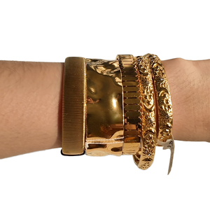 กำไลข้อมือสแตนเลสสตีล 316 ชุบเงิน PVD กันน้ำ ดีไซน์เรขาคณิตทันสมัย  แบบกำหนดเอง ป้องกันการแพ้ - Product Image 1