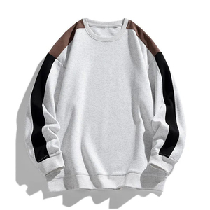 Sweat-shirt à col rond en molleton 100 % coton KingSen pour homme, coupe ample, color block, personnalisable OEM, confort décontracté - Product Image 1