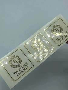 Pegatinas con logotipo personalizado, papel de aluminio transparente, dorado, plateado, para negocios, para boda - Product Image 3