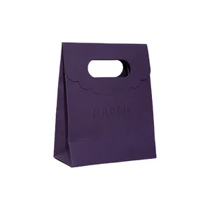 Luxury Jewelry Cosmetic Gift Custom Design Eco Friendly Die-cut Handle Clothing Shopping Packaging Kraft Paper Bag