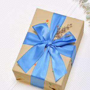 Синие шелковые атласные ленты для рукоделия бант ручной работы Подарочная обертка Свадебная декоративная двойная атласная лента 38 мм - Product Image 2