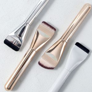 แปรงรองพื้นพลาสติกเคลือบไฟฟ้า รูปทรงเดียว หัวแบน ไม่ติดแป้ง พกพาสะดวก แปรงแต่งหน้า แปรงมาส์ก เครื่องมือเสริมความงาม - Product Image 1