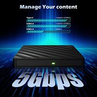 Unidad de Blu-ray Externa Combo USB 3.0 Tipo-C 5Gbps, Lector de BD, Grabador de DVD/CD para Mac, Windows, Linux, 3D, 1080p, Resistente a Golpes