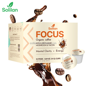 Café Instantâneo em Pó de Cogumelo Orgânico Lions Mane com Marca Privada OEM da Fábrica da China Compatível com Keurig K-Cup - Product Image 1