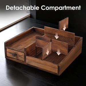 Wooden Bathroom <b>Storage</b> Rack Rectangle Multifunctional Perfume Organizer Drawer Top <b>Dressing</b> <b>Table</b> <b>Storage</b> Box - Product Image 3