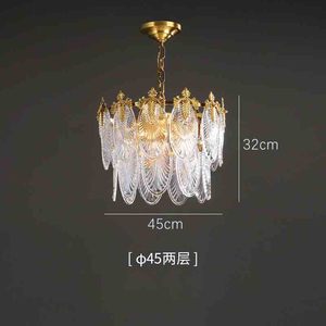 Lustre en cristal français de luxe, luminaire créatif américain tout en cuivre pour salon, chambre à coucher, salle à manger, suspension en verre - Product Image 6