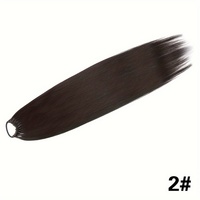 Perruque tressée longue et droite de 24 pouces/60 cm en fibre haute température, style chignon élastique, peut être permanentée et teinte