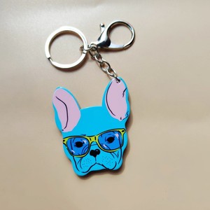 Nieuwe Funky Franse Bulldog Sleutelhanger Multicolor Cartoon Acryl Sleutelhanger Souvenirs Sleutelhanger Groothandel Creatief Kleurrijk Cadeau - Product Image 6