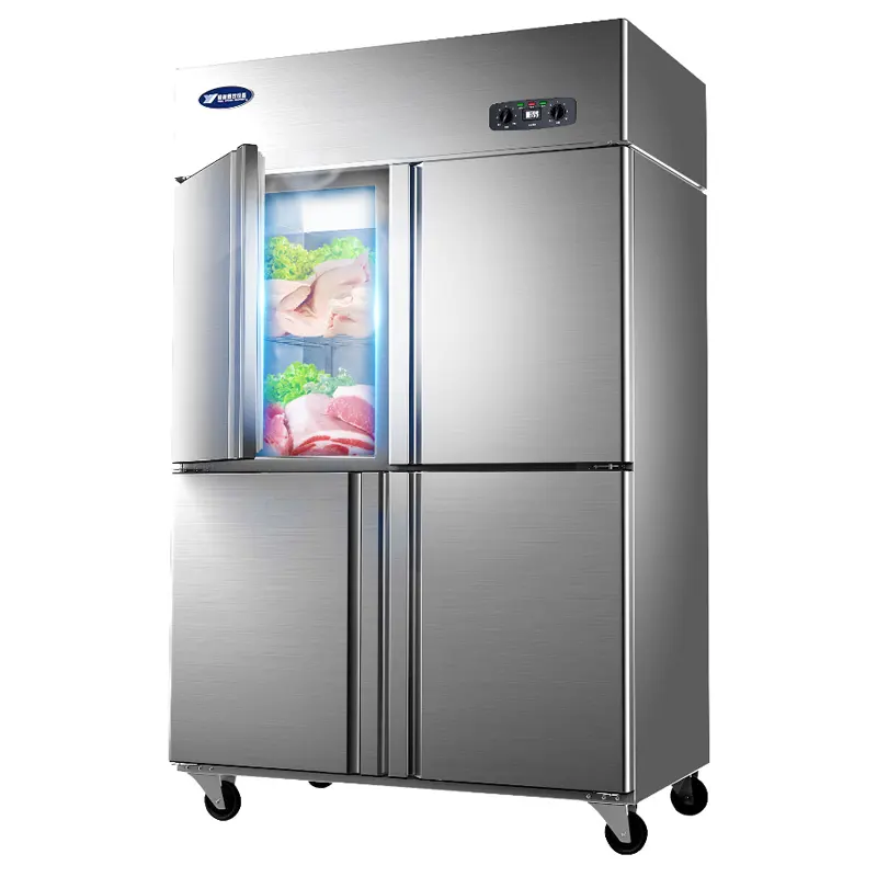 ステンレス鋼4ドアキッチン冷蔵庫冷凍庫卸売