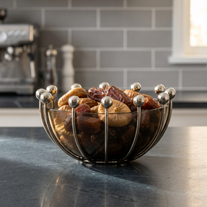 Frutero Moderno de Metal, Centro de Mesa Decorativo, Tazón Hecho a Mano para Servir Dátiles, Frutos Secos y Nueces, Decoración para Mesa de Comedor - Product Image 2