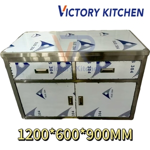 VICTORY KITCHEN 304 S/S <b>Cabinet</b> with two drawers and doors for storaging goods suitable for kitchen/ factory <b>storage</b> <b>tools</b> - Product Image 2