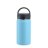 Bouteille d'eau isotherme en acier inoxydable de 12 oz avec boucle de transport portable, couvercle anti-fuite, possibilité d'impression de logo personnalisé