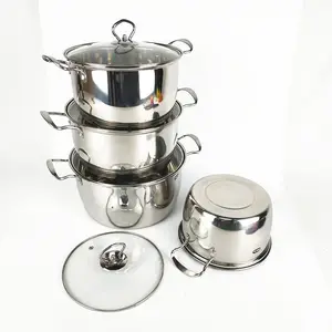 Easy clean Mirror Polishing stainless steel Cookware set 20/22/24/26 cm soup and stock pot