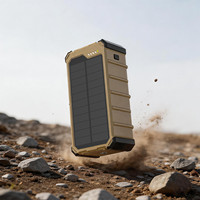 Batterie solaire portable 30000mAh pour l'extérieur, étanche IP65, chargeur portable avec filetage 1/4'' et double éclairage LED WT-S037