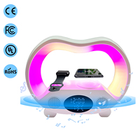 Smart Home Musik Universal RGB Wecker G-förmige Lampe Kabellose Multifunktions-Ladestation Uhr G-Lautsprecher Lampe Lautsprecher