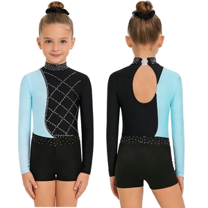 Traje de Danza Lírica de Alta Calidad para Niñas de 6 a 16 Años, Conjunto de Leotardo con Pantalones Cortos y Diadema para Gimnasia y Patinaje Artístico - Product Image 4