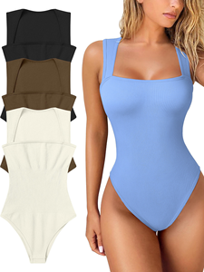 <b>Seamless</b> Bodysuit Women Shapewear Tummy Control Square Collar Tank Top U-Shape Backless Body Shaper <b>Thongs</b> Underwear Slim Waist - Product Image 3