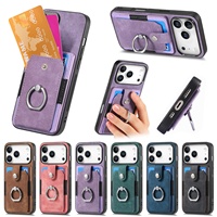 Étui Portefeuille Magnétique pour iPhone 18 17 Pro 16e 16 Pro Max avec Porte-Cartes, Anneau Support et Béquille, Coque Intégrale Antichoc