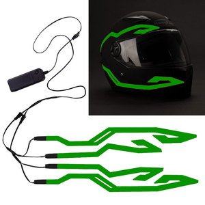 Kit de casque de <span class=keywords><strong>moto</strong></span> étanche RTS, bande lumineuse froide à LED, <span class=keywords><strong>autocollant</strong></span> EL avec 4 feux d'avertissement clignotants pour la conduite de nuit - Product Image 4