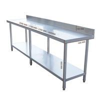 Meja Kerja Portable Stainless Steel Heavy Duty Dua Lapis untuk Dapur, Hotel, Restoran, Katering, dan Stan Luar Ruangan