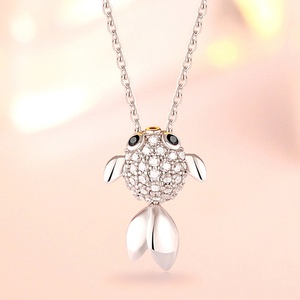 Collier pendentif poisson en argent sterling rhodié S925 avec zircon pour femme, style coréen, cadeau - Product Image 2
