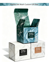 Boîte rigide en marbre de luxe léger, écologique et réutilisable, pour teinture halo à l'encre, aromathérapie, beauté, maquillage, cadeau, support